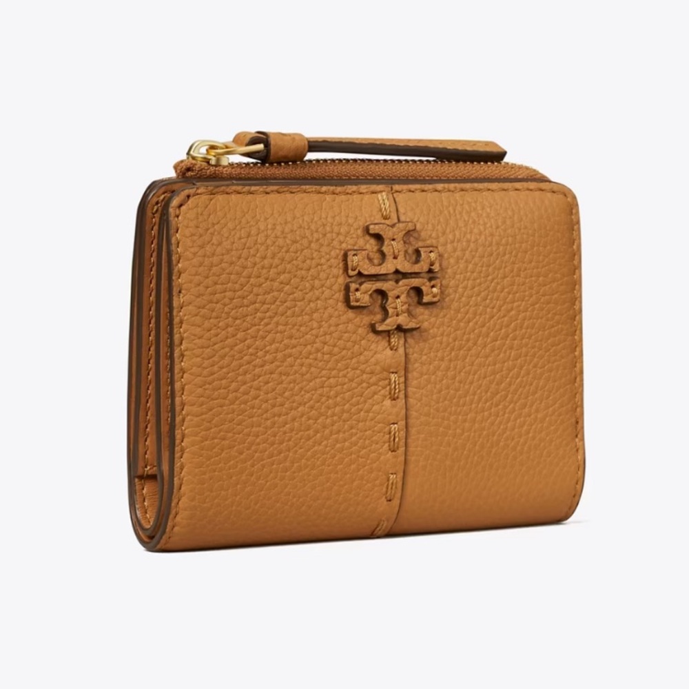 Tory Burch Tiramisu Tan Leather McGraw Bi-Fold Wallet
